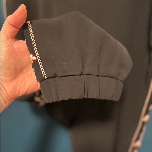 Parker Black Jogger Pants with Floral Embroidery S - Picture 4 of 7